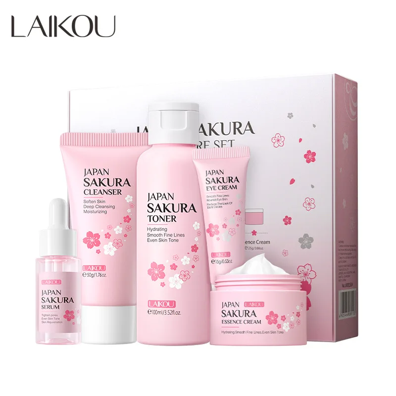 Korean Skincare Routine - Set de Cuidado Facial LAIKOU Sakura,