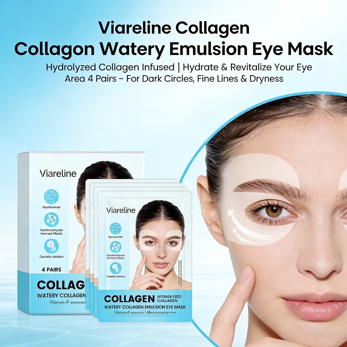 Sheet Mask Collagen - Parches de Colágeno para Ojos, Reducen