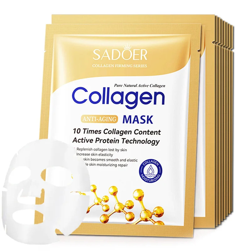 Sheet Mask Collagen - Mascarilla facial de colágeno antienvejecimiento, reparación