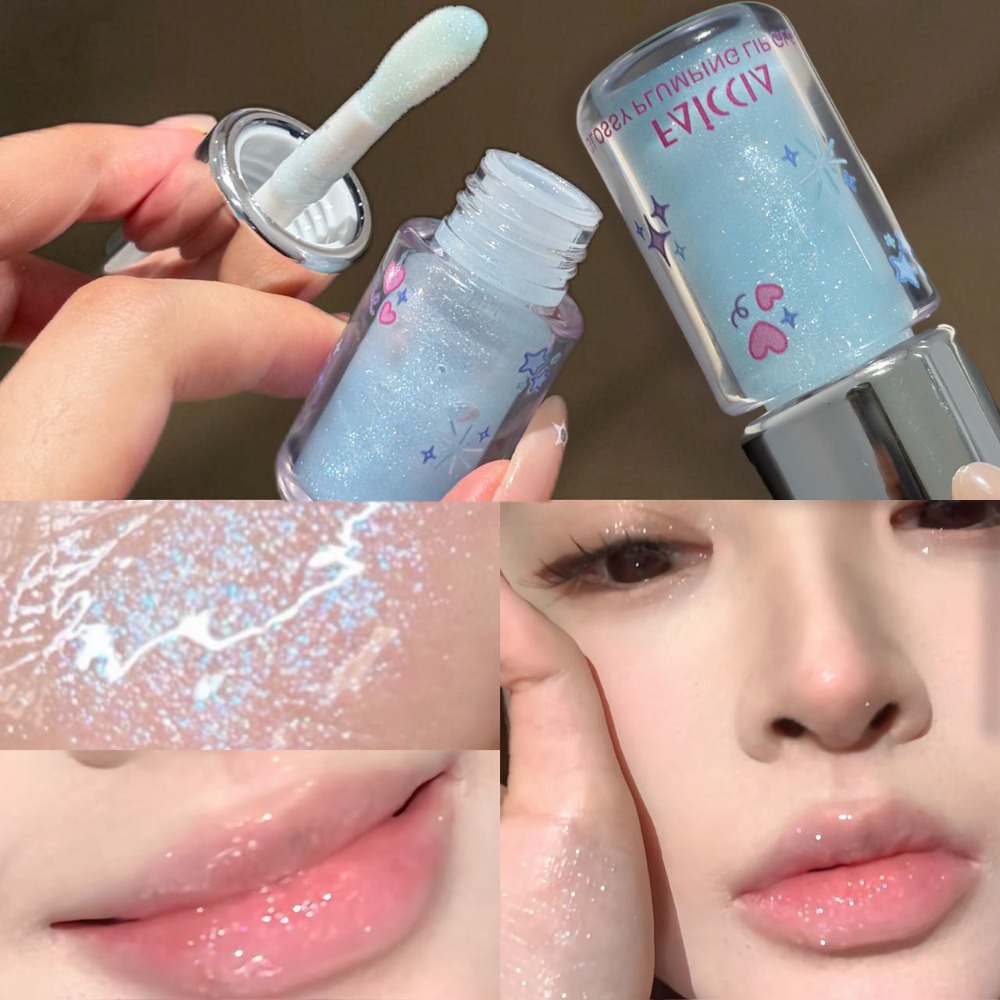 Lip Tint Korean - Brillo Labial Azul Celeste Brillante con