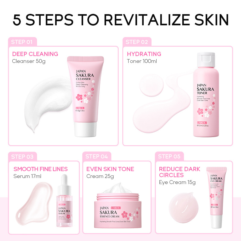 LAIKOU Sakura Kit de Cuidado d - Korean Skincare Routine reseña y precio