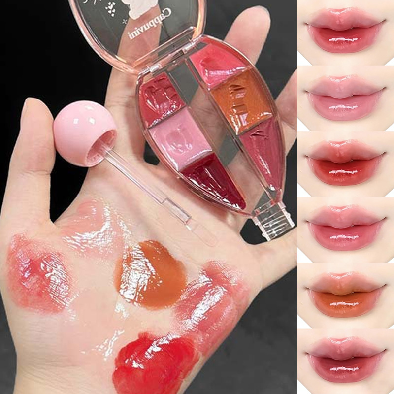 Paleta de Brillo Labial de 6 C - Lip Tint Korean reseña y precio