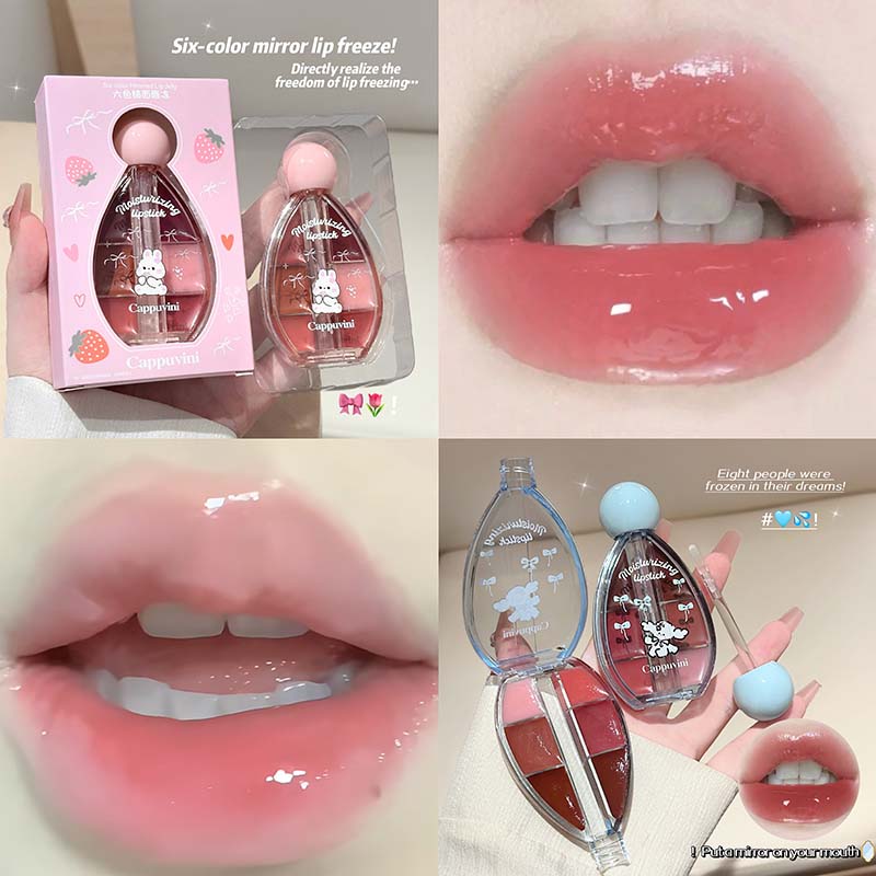 Paleta de Brillo Labial de 6 C - Lip Tint Korean reseña y precio