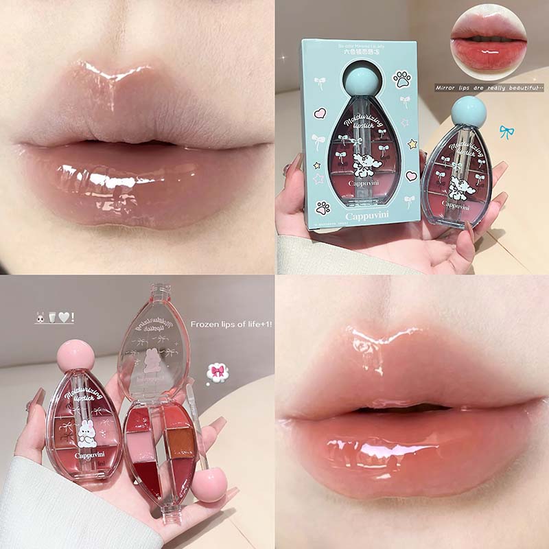 Paleta de Brillo Labial de 6 C - Lip Tint Korean reseña y precio